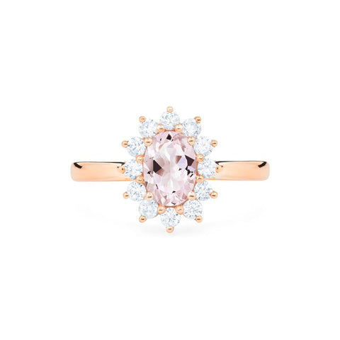 [Julianne] Vintage Bloom Oval Cut Ring in Morganite Women's Ring michelliafinejewelry   