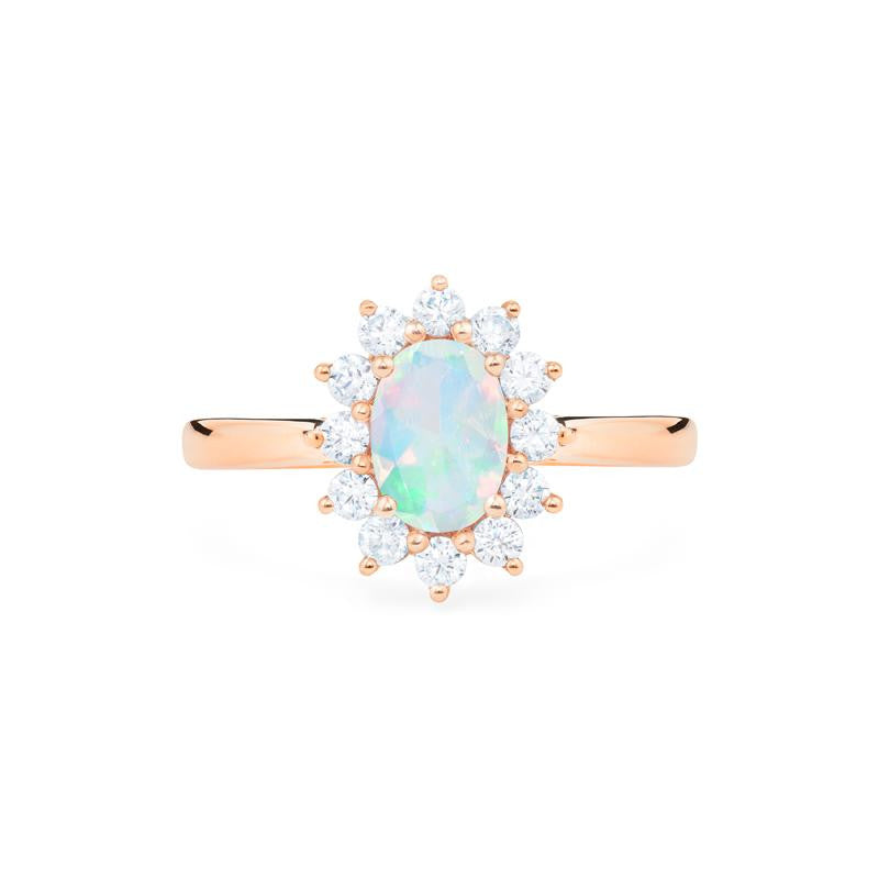 [Julianne] Vintage Bloom Oval Cut Ring in Opal Women's Ring michelliafinejewelry   