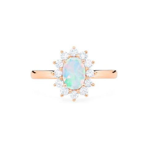 [Julianne] Vintage Bloom Oval Cut Ring in Opal Women's Ring michelliafinejewelry   