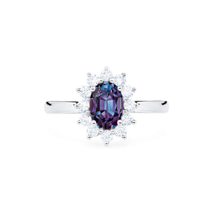 [Julianne] Ready-to-Ship Vintage Bloom Oval Cut Ring in Lab Alexandrite Women's Ring michelliafinejewelry   