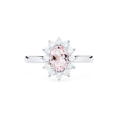 [Julianne] Vintage Bloom Oval Cut Ring in Morganite Women's Ring michelliafinejewelry   