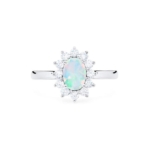 [Julianne] Vintage Bloom Oval Cut Ring in Opal Women's Ring michelliafinejewelry   