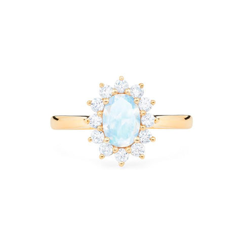 [Julianne] Vintage Bloom Oval Cut Ring in Moonstone Women's Ring michelliafinejewelry   