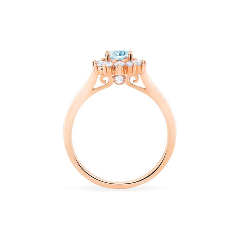[Julianne] Vintage Bloom Oval Cut Ring in Aquamarine Women's Ring michelliafinejewelry   