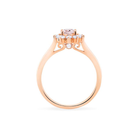 [Julianne] Vintage Bloom Oval Cut Ring in Morganite Women's Ring michelliafinejewelry   