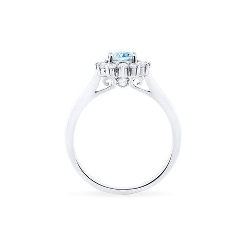 [Julianne] Vintage Bloom Oval Cut Ring in Aquamarine Women's Ring michelliafinejewelry   