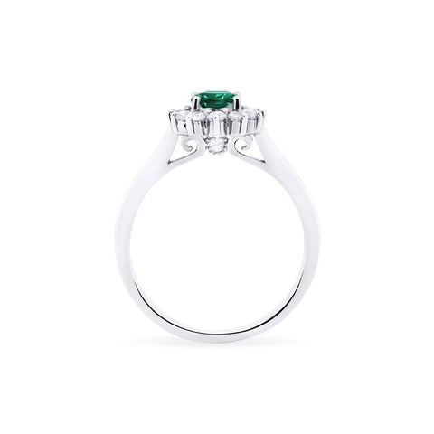 [Julianne] Vintage Bloom Oval Cut Ring in Lab Emerald Women's Ring michelliafinejewelry   