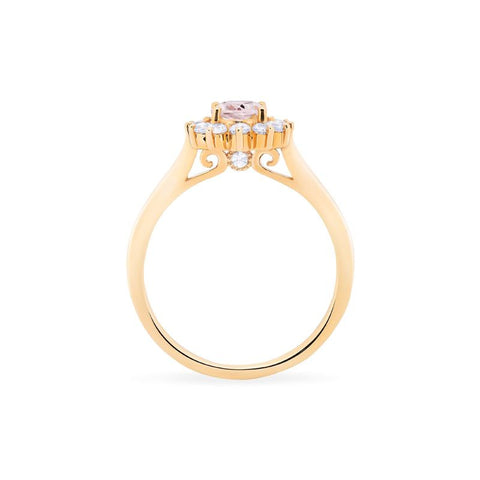 [Julianne] Vintage Bloom Oval Cut Ring in Morganite Women's Ring michelliafinejewelry   