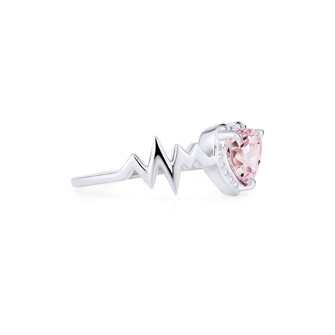 [Scarlett] Electrocardiogram Heartbeat Ring in Morganite Women's Ring michelliafinejewelry