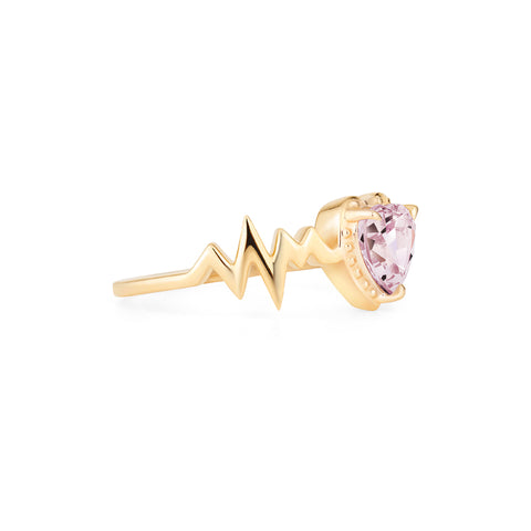 [Scarlett] Electrocardiogram Heartbeat Ring in Morganite Women's Ring michelliafinejewelry
