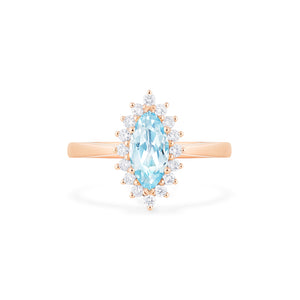 [Helena] Vintage Bloom Marquise Cut Ring in Aquamarine Women's Ring michelliafinejewelry   