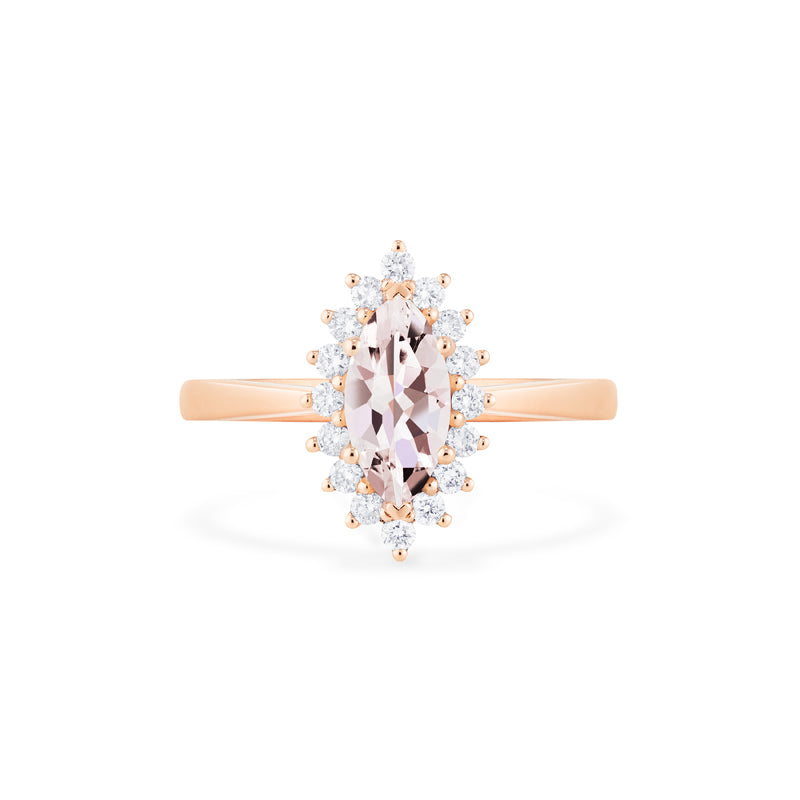 [Helena] Vintage Bloom Marquise Cut Ring in Morganite Women's Ring michelliafinejewelry   