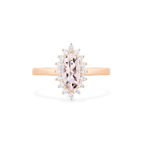 [Helena] Vintage Bloom Marquise Cut Ring in Morganite Women's Ring michelliafinejewelry   