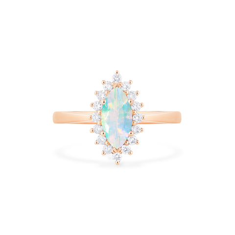 [Helena] Vintage Bloom Marquise Cut Engagement Ring in Australian Opal Women's Ring michelliafinejewelry   