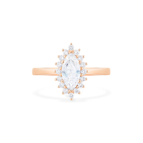 [Helena] Vintage Bloom Halo Marquise Engagement Ring in Diamond / Moissanite Women's Ring michelliafinejewelry   