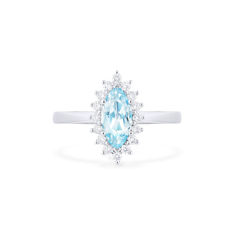 Helena Vintage Bloom Marquise Cut Ring in Aquamarine – Michellia