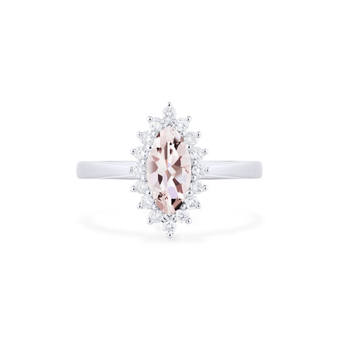 [Helena] Vintage Bloom Marquise Cut Ring in Morganite Women's Ring michelliafinejewelry   