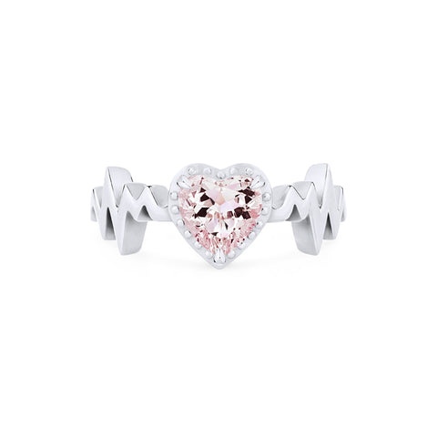 [Scarlett] Electrocardiogram Heartbeat Ring in Morganite Women's Ring michelliafinejewelry