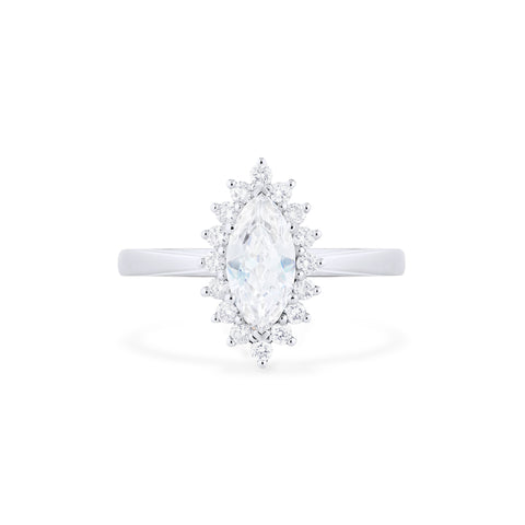 [Helena] Vintage Bloom Halo Marquise Engagement Ring in Diamond / Moissanite Women's Ring michelliafinejewelry   
