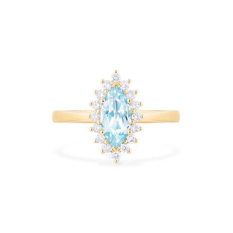 [Helena] Vintage Bloom Marquise Cut Ring in Aquamarine Women's Ring michelliafinejewelry   
