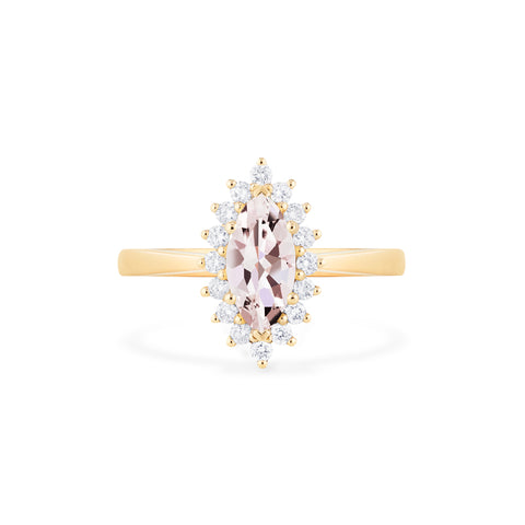 [Helena] Vintage Bloom Marquise Cut Ring in Morganite Women's Ring michelliafinejewelry   