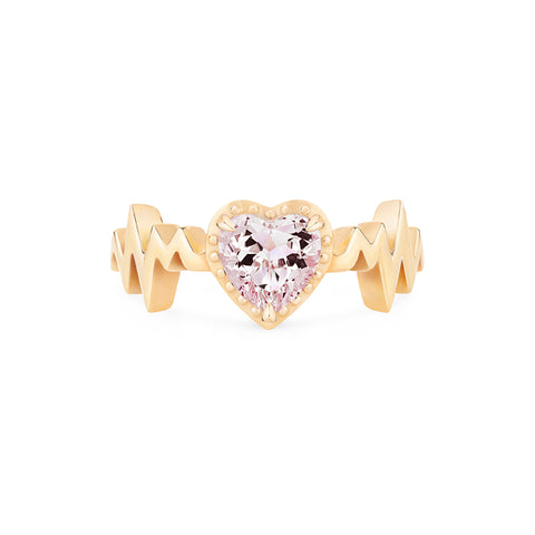 [Scarlett] Electrocardiogram Heartbeat Ring in Morganite Women's Ring michelliafinejewelry