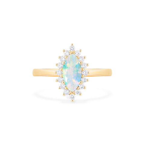 [Helena] Vintage Bloom Marquise Cut Engagement Ring in Australian Opal Women's Ring michelliafinejewelry   
