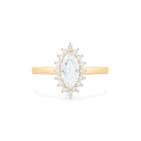[Helena] Vintage Bloom Halo Marquise Engagement Ring in Diamond / Moissanite Women's Ring michelliafinejewelry   