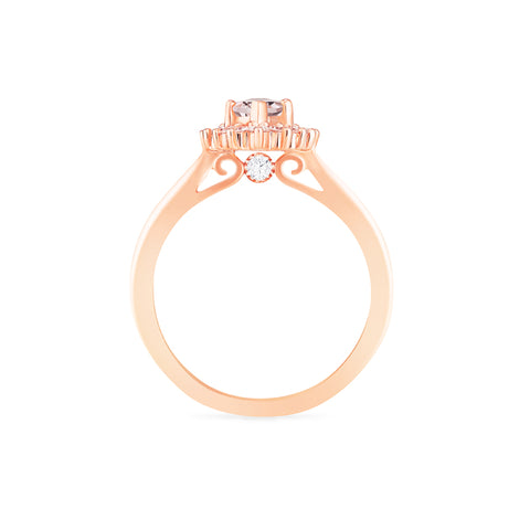 [Helena] Vintage Bloom Marquise Cut Ring in Morganite Women's Ring michelliafinejewelry   