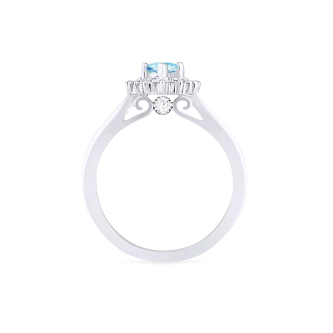[Helena] Vintage Bloom Marquise Cut Ring in Aquamarine Women's Ring michelliafinejewelry   