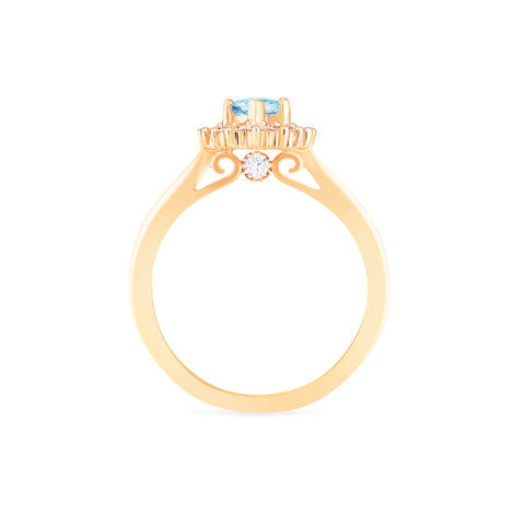 [Helena] Vintage Bloom Marquise Cut Ring in Aquamarine Women's Ring michelliafinejewelry   