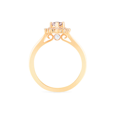 [Helena] Vintage Bloom Marquise Cut Ring in Morganite Women's Ring michelliafinejewelry   