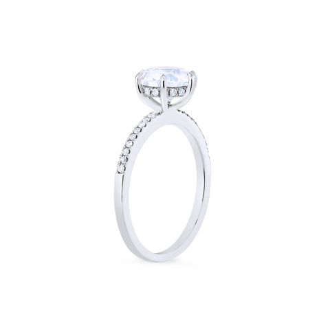 [Kate] Classic Pave Hidden Diamond 6-Prong Solitaire Engagement Ring in Diamond / Moissanite Women's Ring michelliafinejewelry   