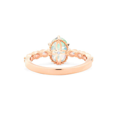 [Evelina] Vintage Classic Crown Oval Engagement Ring in Natural Australian Opal Women's Ring michelliafinejewelry