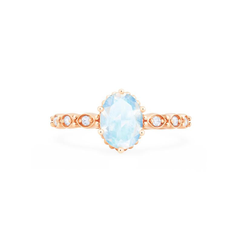 [Evelina] Vintage Classic Crown Oval Cut Ring in Moonstone Women's Ring michelliafinejewelry   