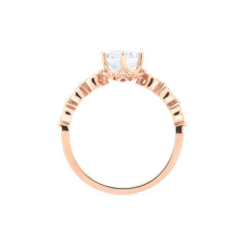 [Evelina] Vintage Classic Crown Oval Engagement Ring in Moonstone Women's Ring michelliafinejewelry