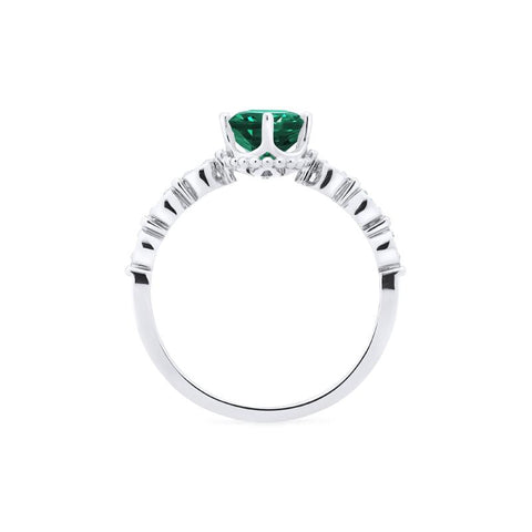 Evelina | Vintage Classic Crown Oval Cut Ring in Lab Emerald ...