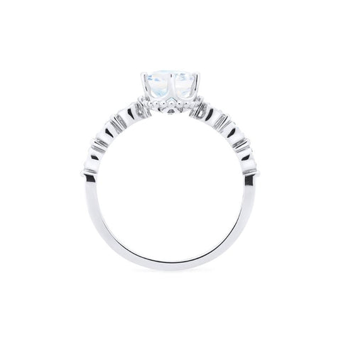 [Evelina] Vintage Classic Crown Oval Engagement Ring in Moonstone Women's Ring michelliafinejewelry