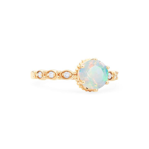 [Evelyn] Vintage Classic Crown Engagement Ring in Opal Women's Ring michelliafinejewelry