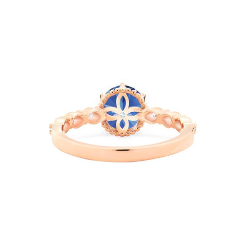 [Evelyn] Vintage Classic Crown Engagement Ring in Lab Blue Sapphire Women's Ring michelliafinejewelry