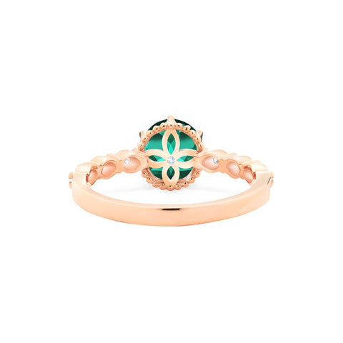 [Evelyn] Vintage Classic Crown Engagement Ring in Lab Emerald Women's Ring michelliafinejewelry