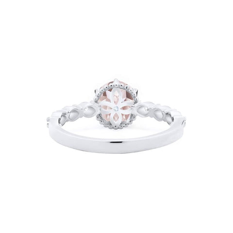 [Evelyn] Vintage Classic Crown Engagement Ring in Morganite Women's Ring michelliafinejewelry