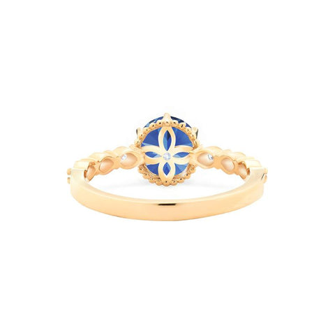 [Evelyn] Vintage Classic Crown Engagement Ring in Lab Blue Sapphire Women's Ring michelliafinejewelry