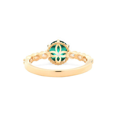 [Evelyn] Vintage Classic Crown Engagement Ring in Lab Emerald Women's Ring michelliafinejewelry