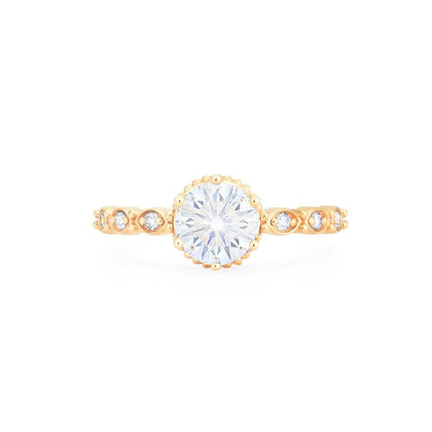 [Evelyn] Vintage Classic Crown Engagement Ring in Diamond / Moissanite Women's Ring michelliafinejewelry   