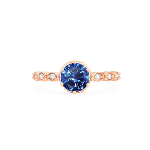 [Evelyn] Vintage Classic Crown Ring in Lab Blue Sapphire Women's Ring michelliafinejewelry   