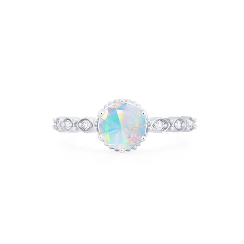 [Evelyn] Vintage Classic Crown Engagement Ring in Opal Women's Ring michelliafinejewelry