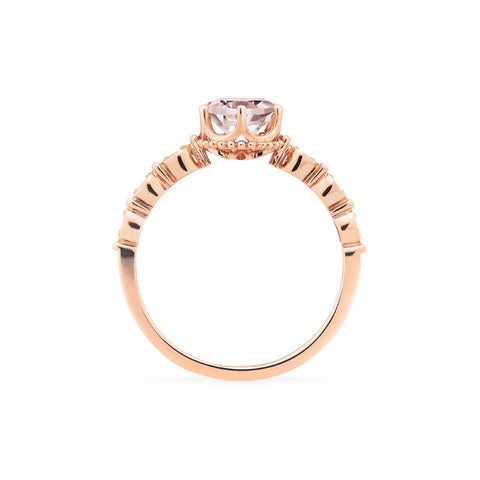 [Evelyn] Vintage Classic Crown Engagement Ring in Morganite Women's Ring michelliafinejewelry
