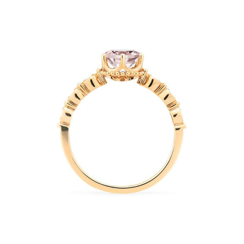 [Evelyn] Vintage Classic Crown Engagement Ring in Morganite Women's Ring michelliafinejewelry