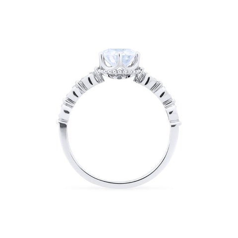 [Evelyn] Vintage Classic Crown Engagement Ring in Diamond / Moissanite Women's Ring michelliafinejewelry   